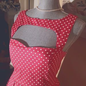 IXIA PIN UP PINK POKADOT DRESS